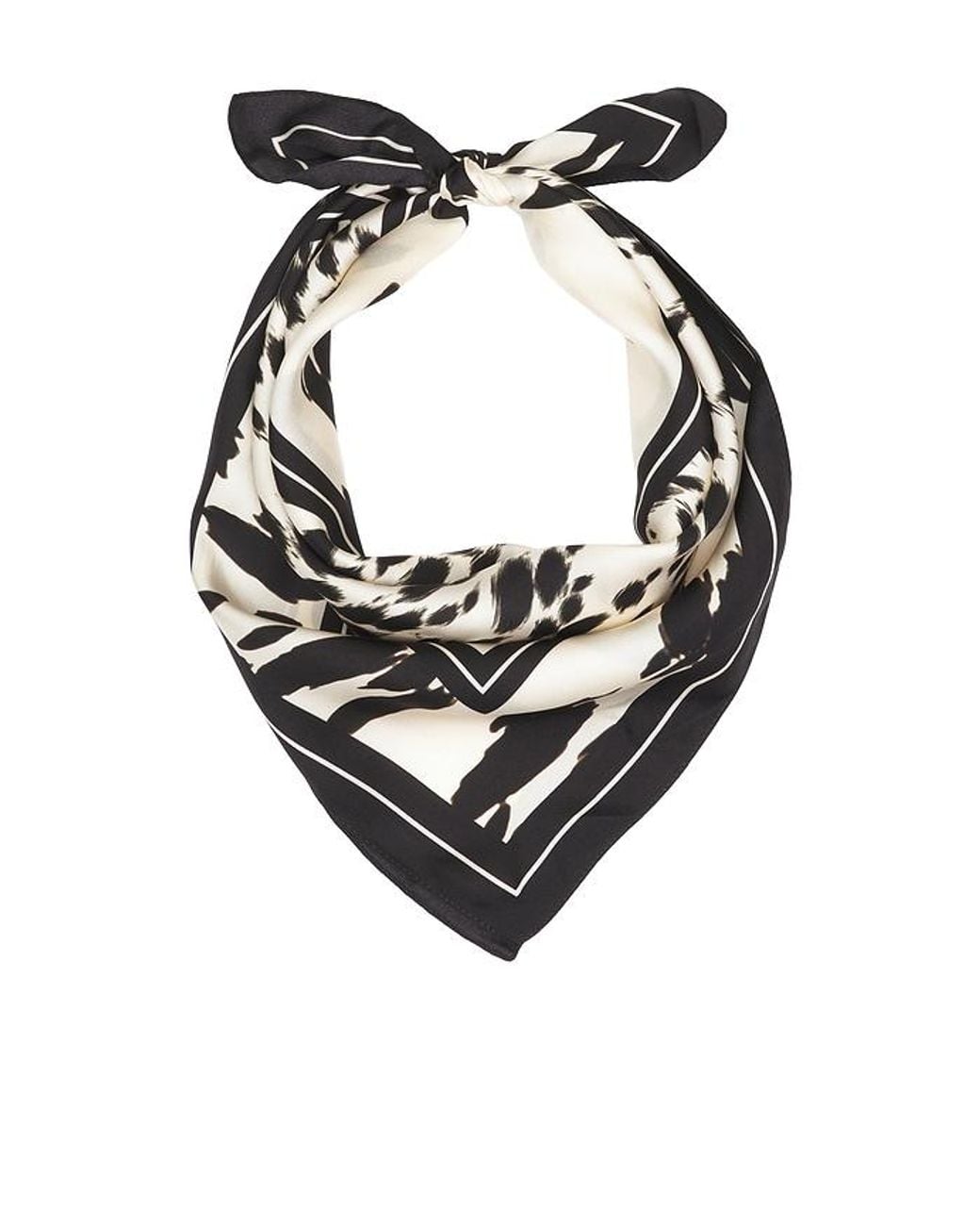Anine Bing Black York Scarf Leopard