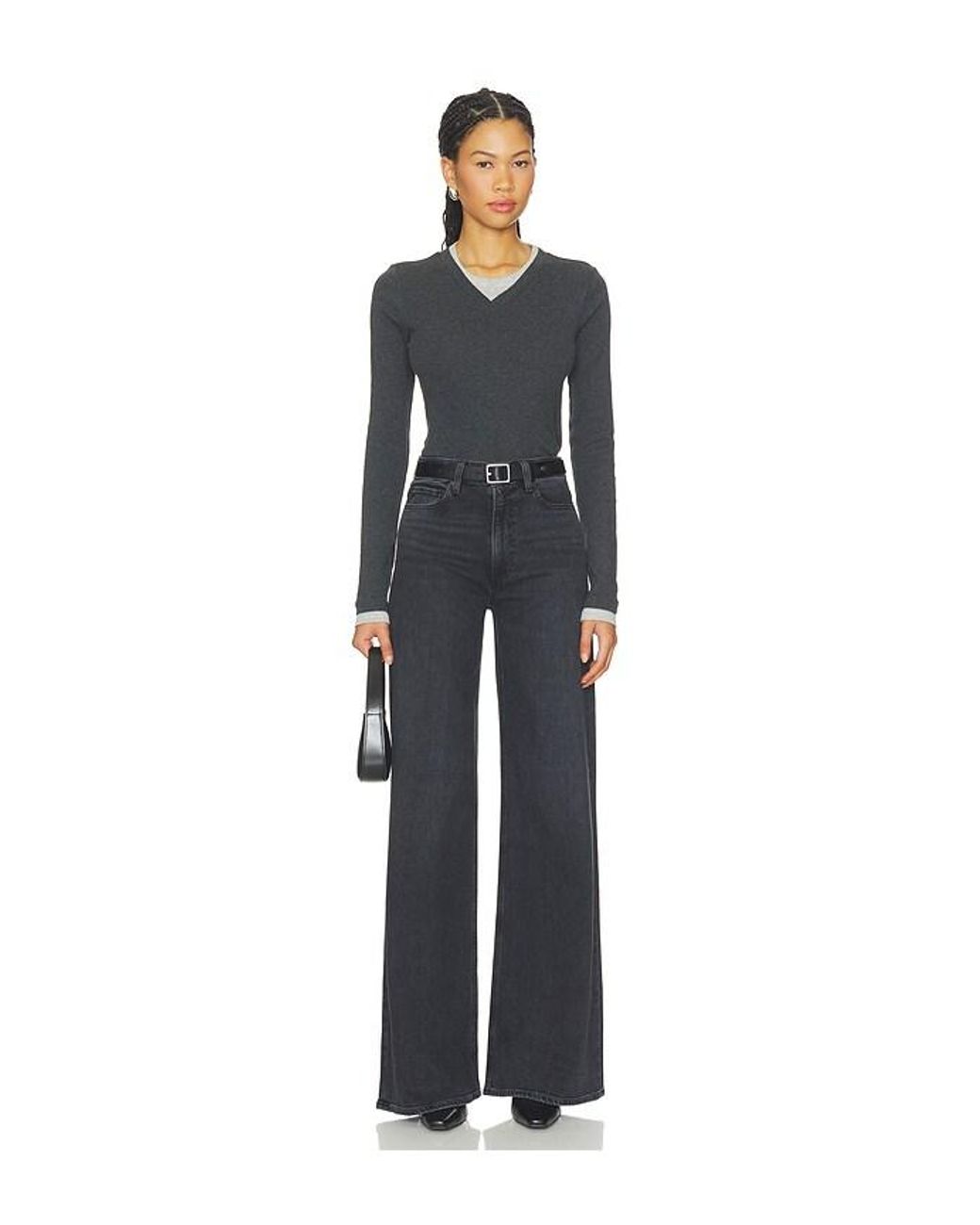 PAIGE Black Frances Wide Leg Jeans