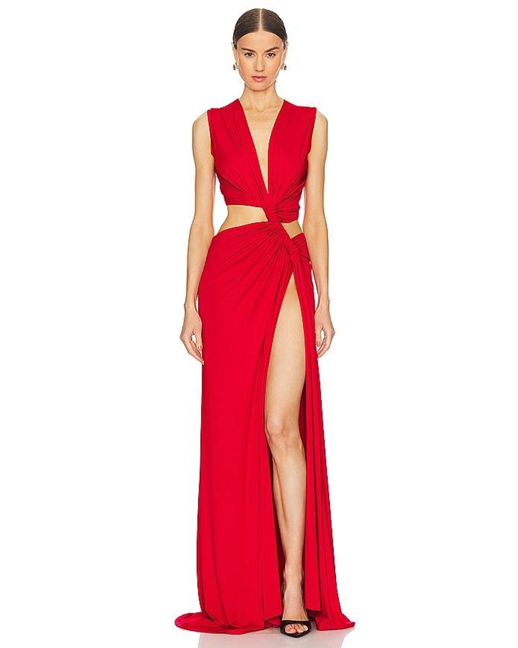 Sid Neigum Red Triple Loop Knit Dress