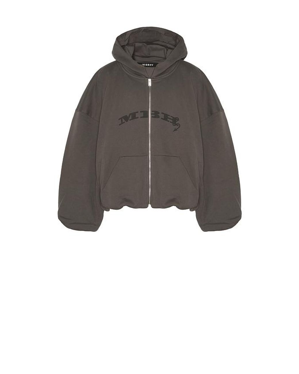 M I S B H V Black Inflated Devil Zipped Hoodie for men