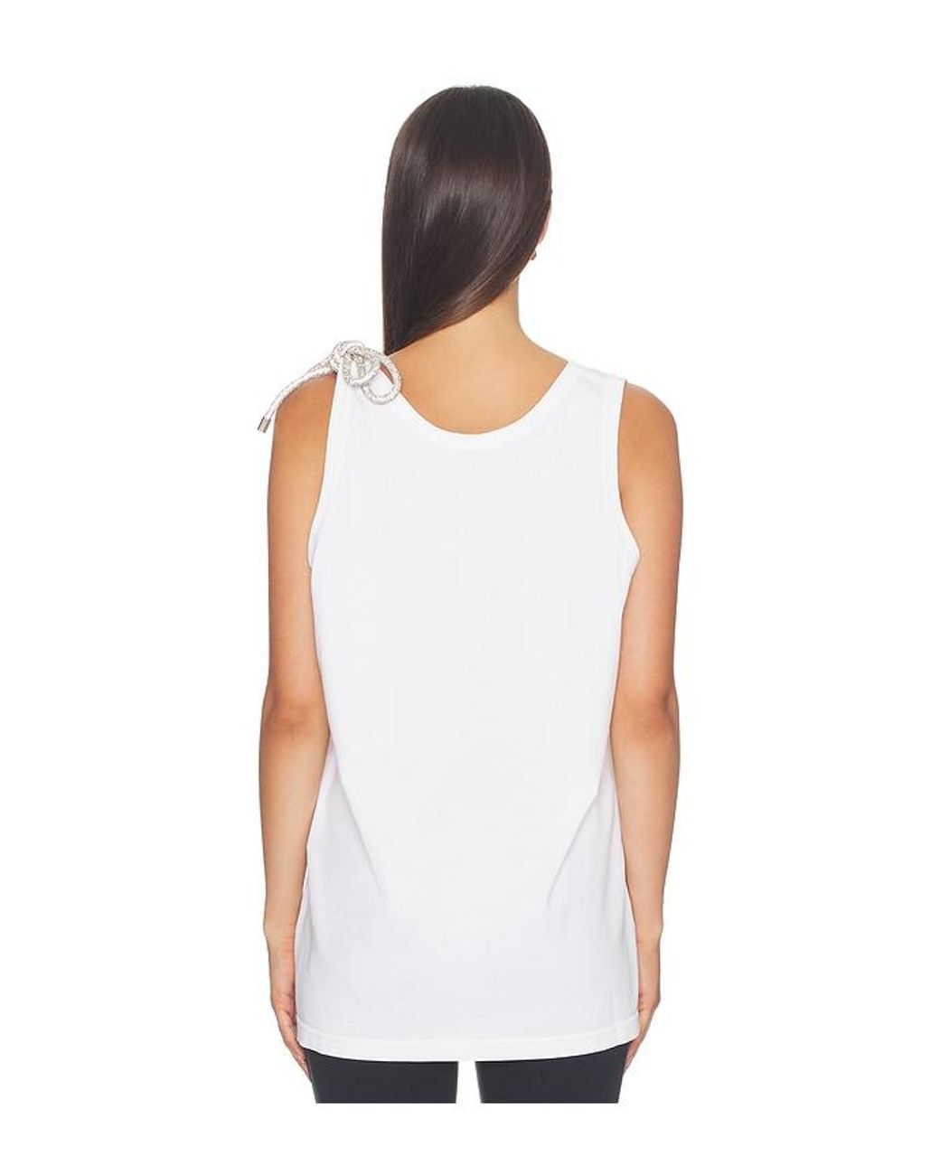 Area White Crystal Knot Tank Top