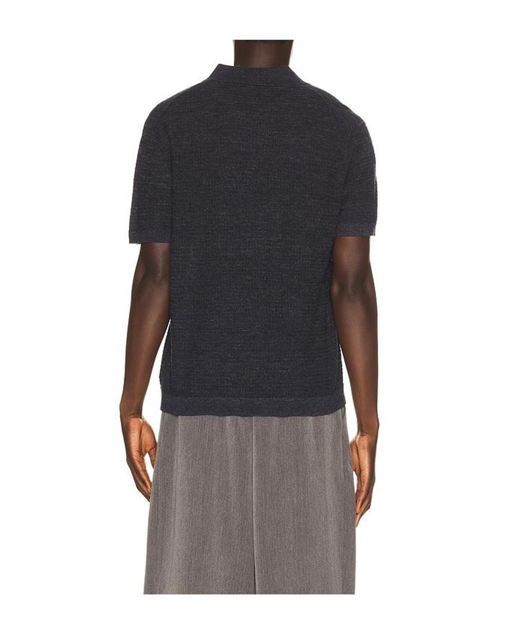 Theory Blue Brenan Pacific Linen Polo for men