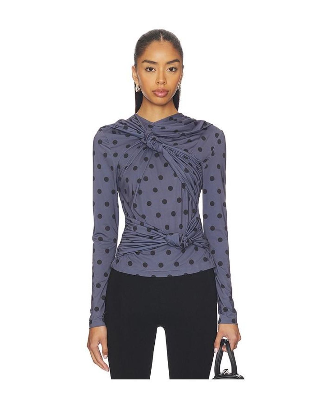 ROKH Blue Knotted Jersey Top