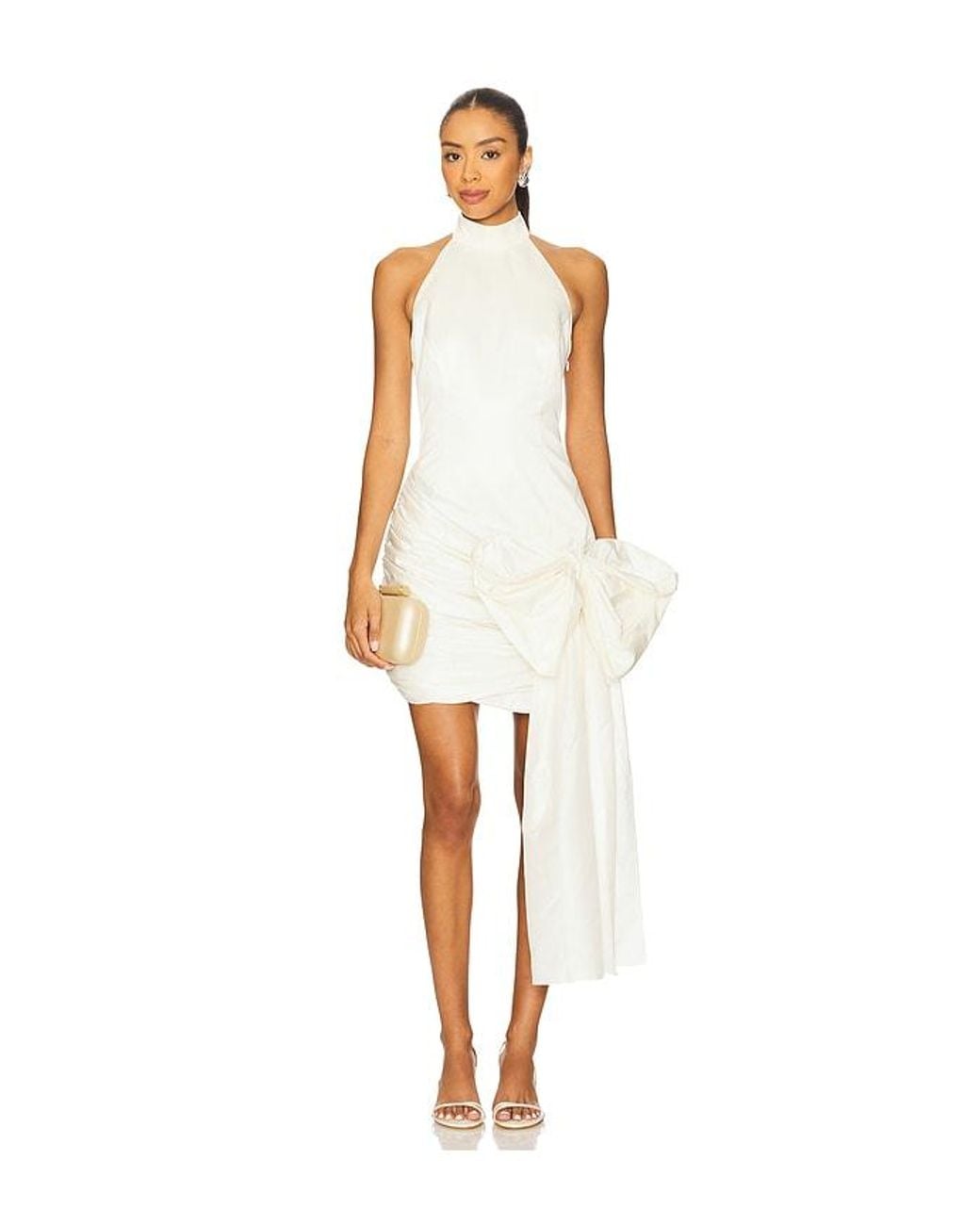 ROTATE BIRGER CHRISTENSEN White Satin Bow Dress