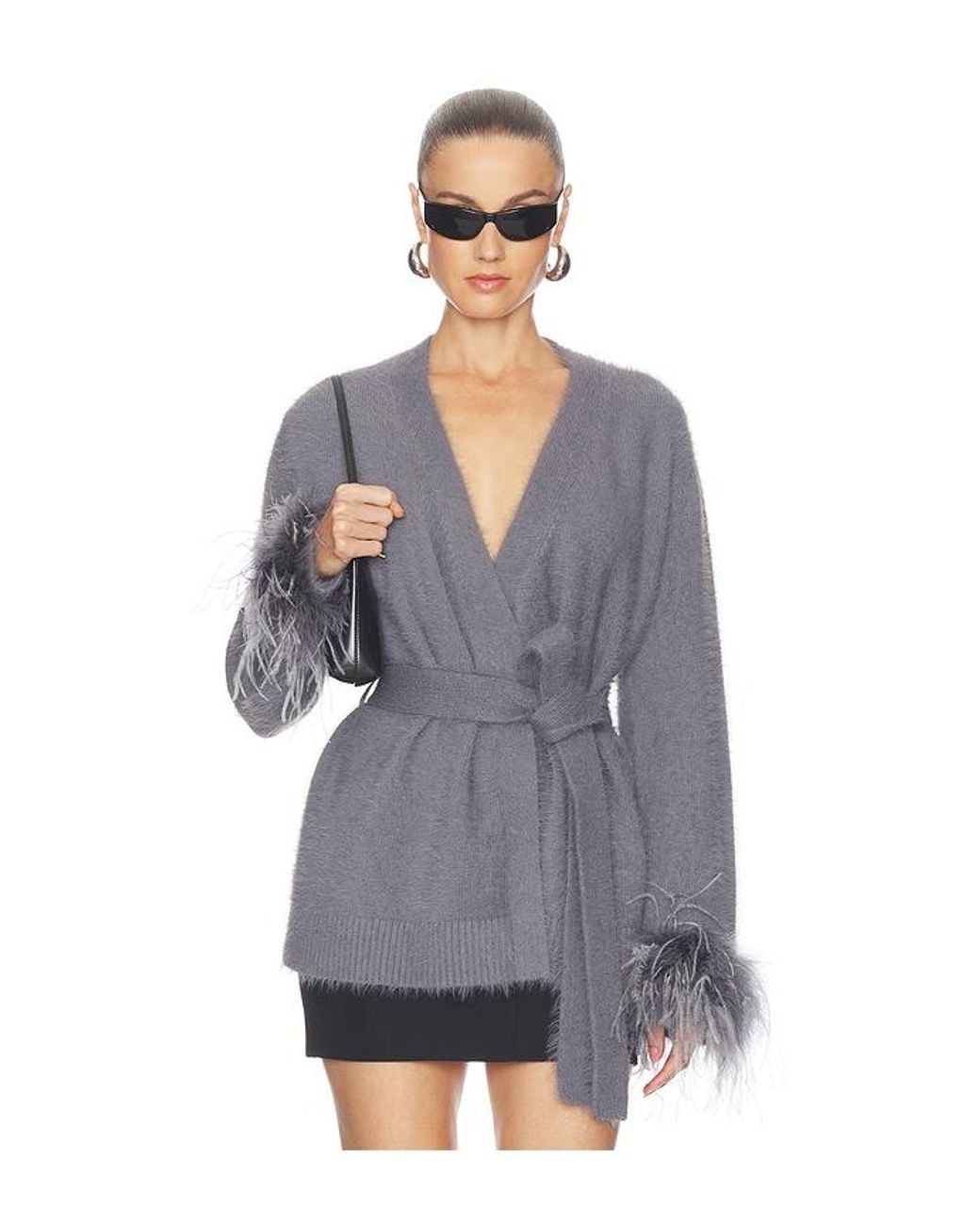 MAJORELLE Gray Wilma Feather Cardigan