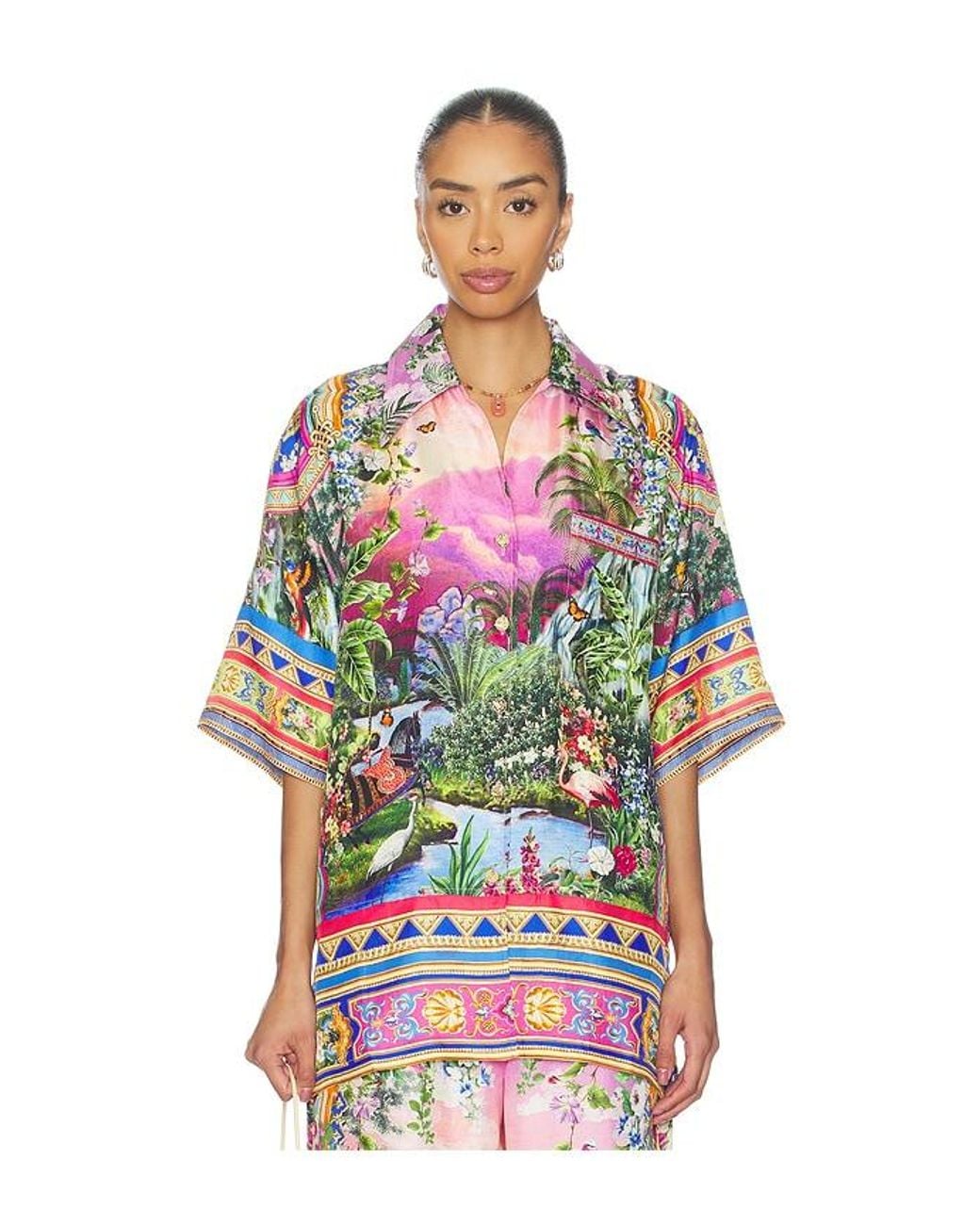 Camilla Red Oversized Shirt With Pocket