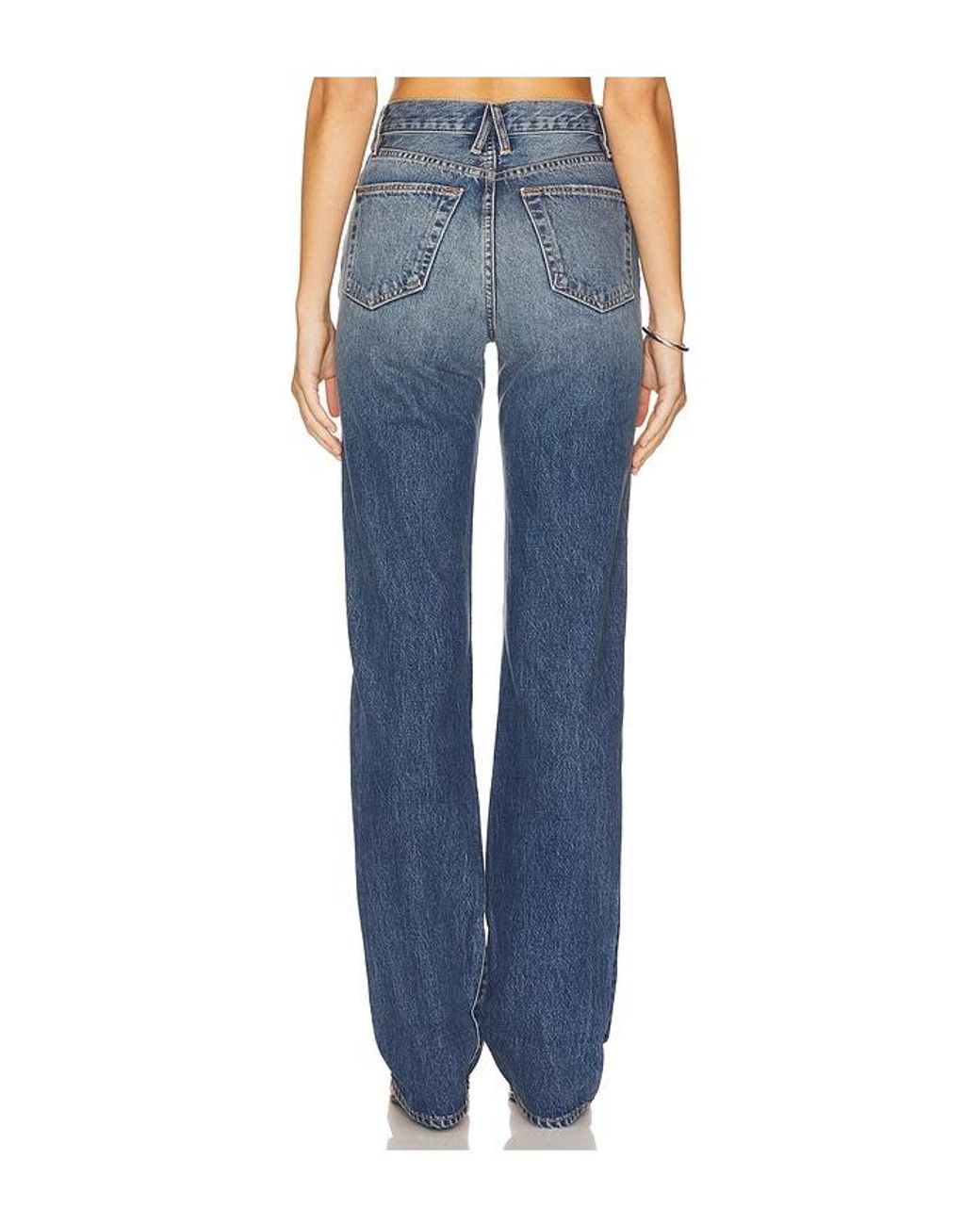 SLVRLAKE Denim Blue London Turn Up Straight Jeans
