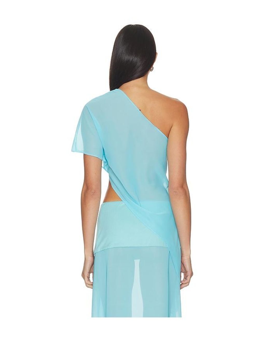 BY.DYLN Blue Marilyn Sheer Top