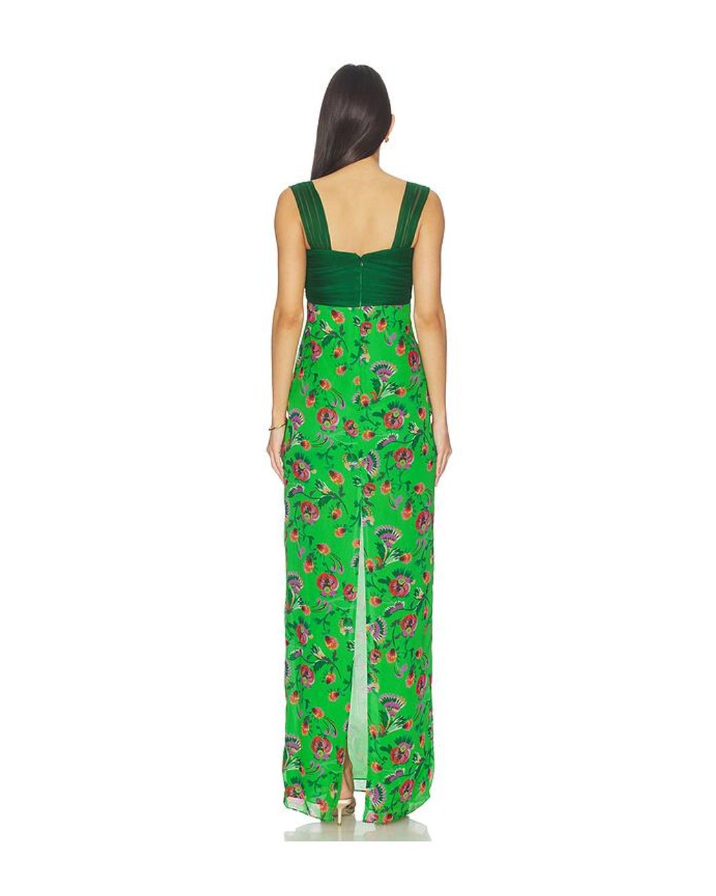 Saloni Green Chani Long Dress