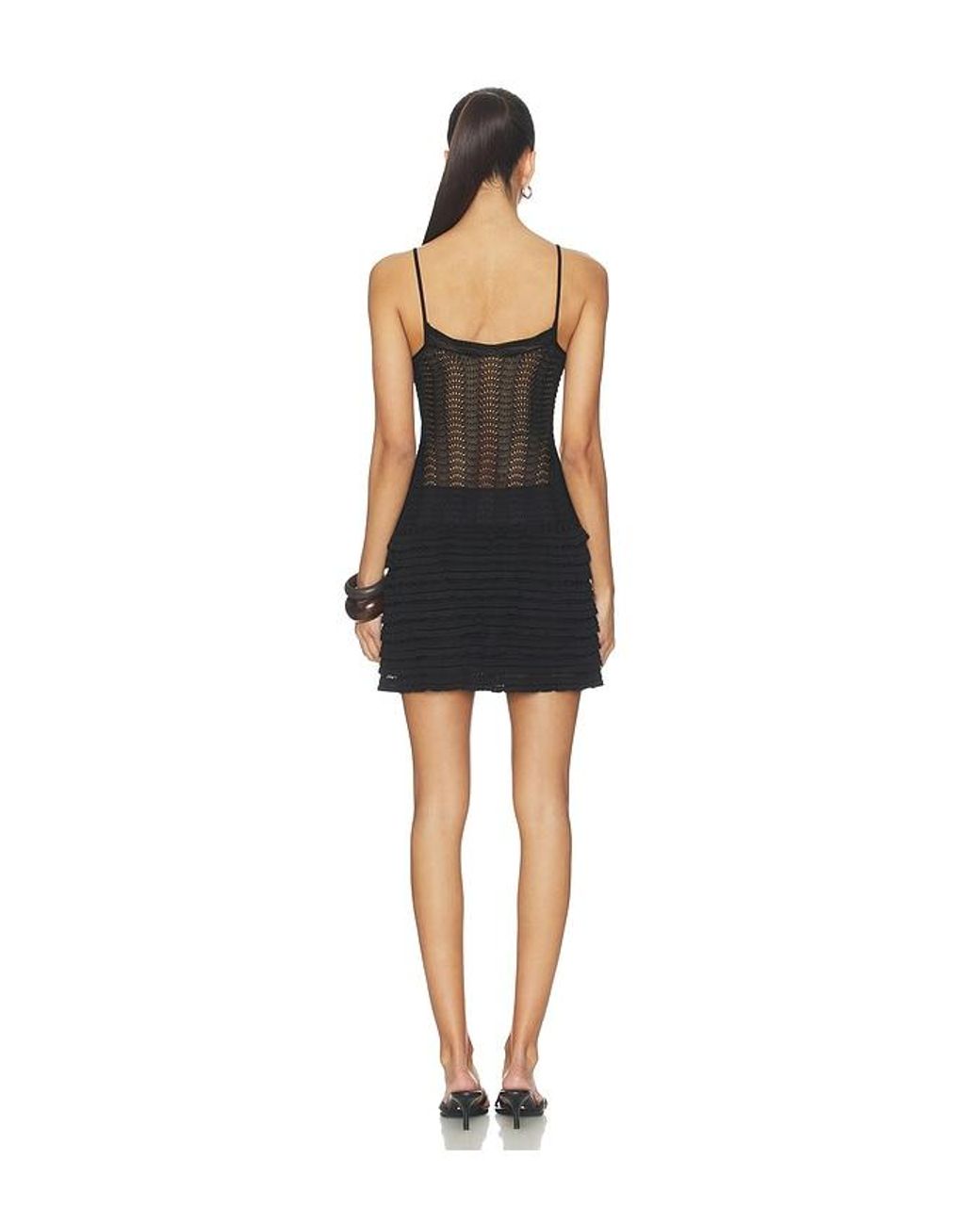 Lovers + Friends Black Oliviyah Wavy Knit Mini Dress