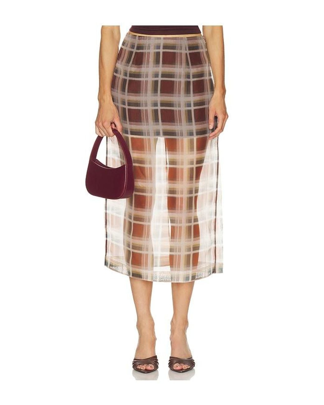 FRAME Multicolor The Plaid Organza Skirt