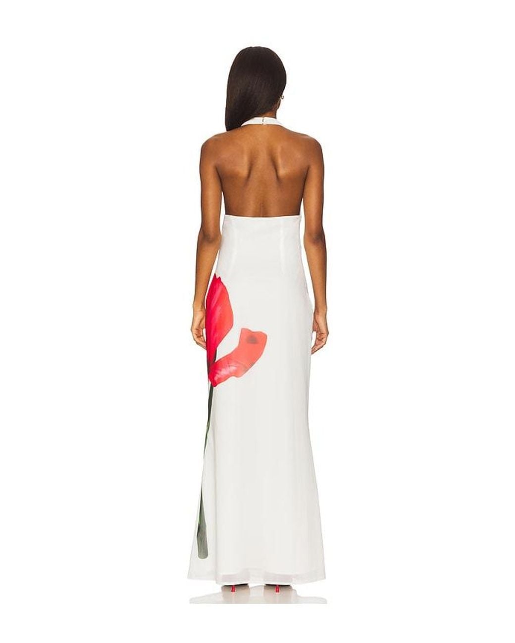 MORE TO COME Red Shelby Halter Maxi Dress