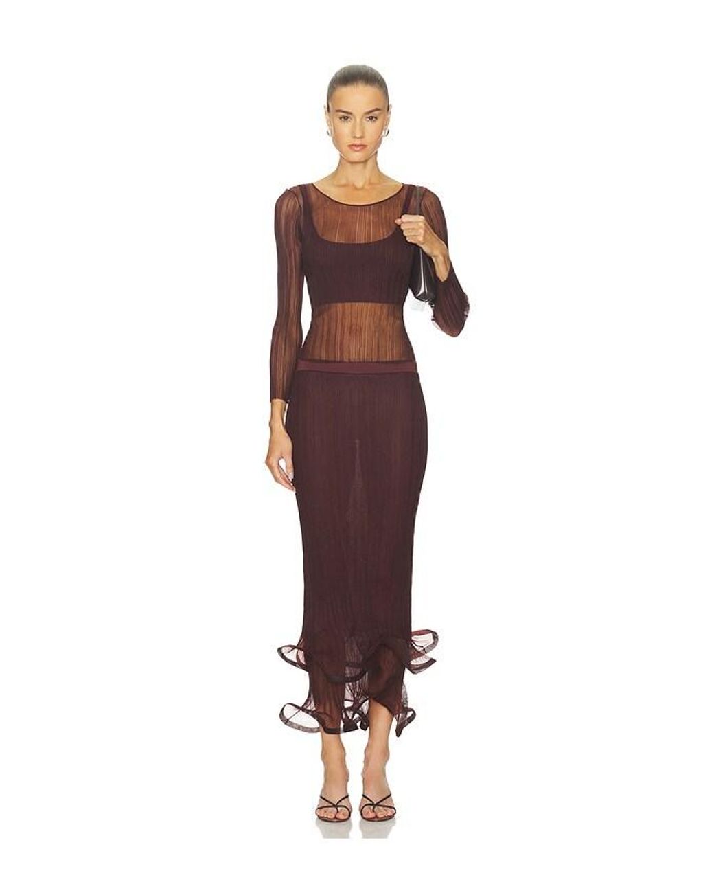 Jonathan Simkhai Red Leonie Long Sleeve Top