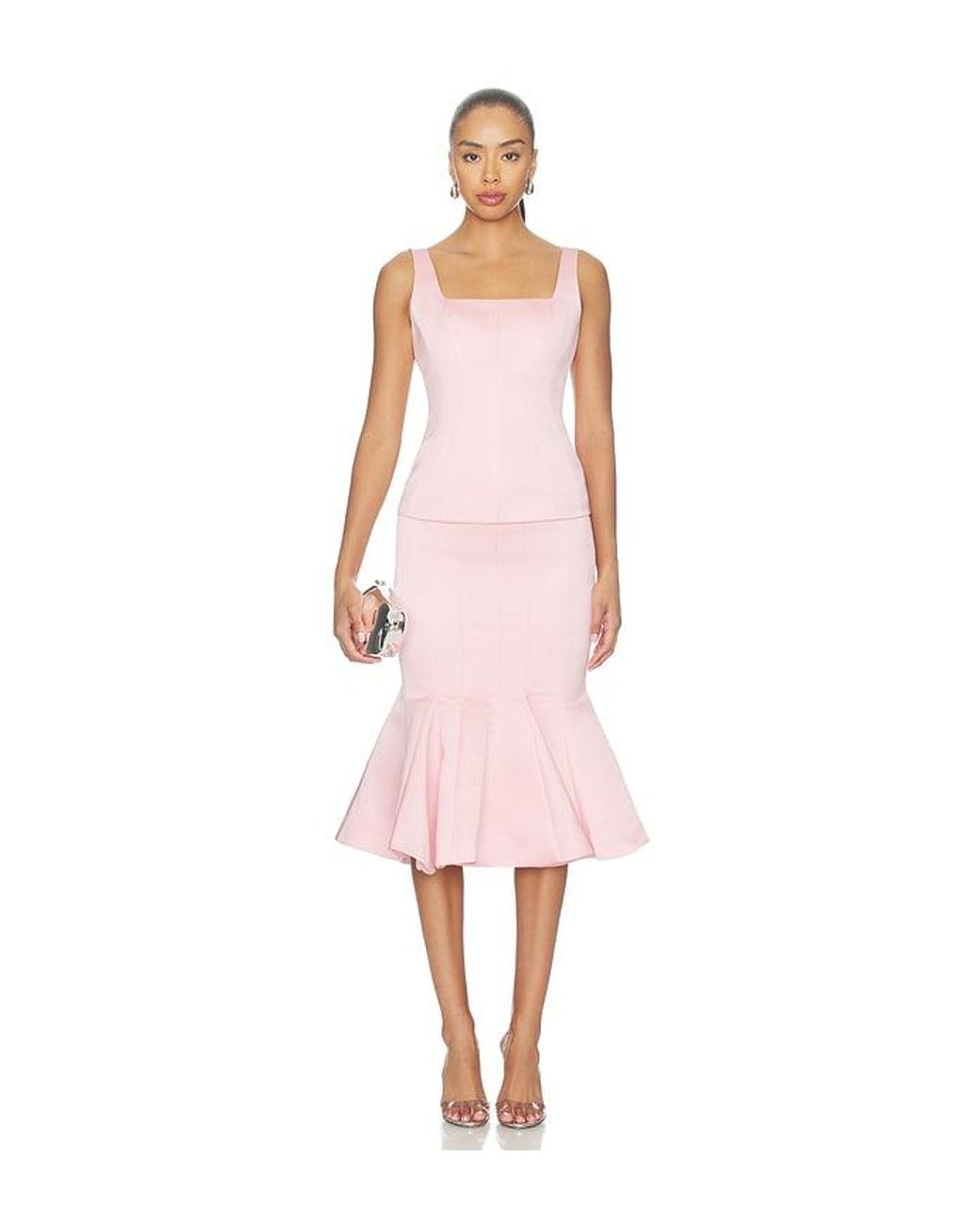 Prabal Gurung Pink Seamed Trumpet Skirt