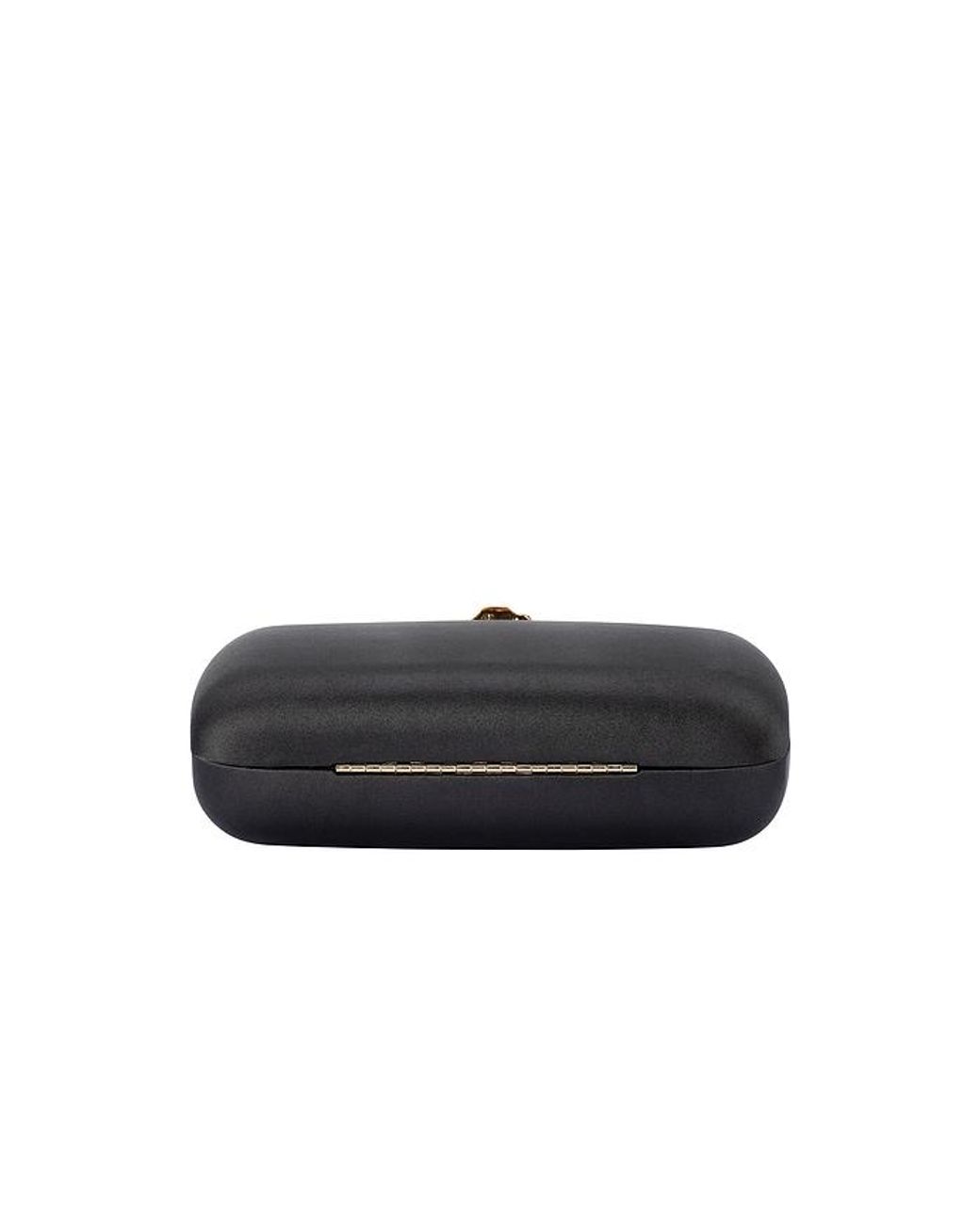 Olga Berg Black Adele Orchid Lock Clutch