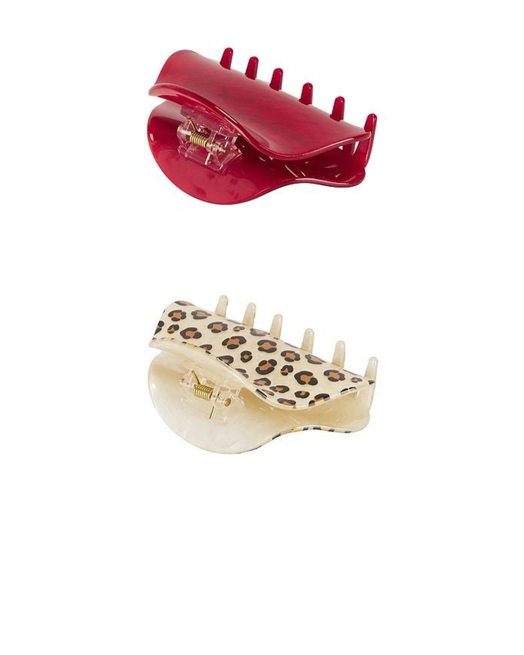 Frasier Sterling Red Cheetah Claw Clip Set