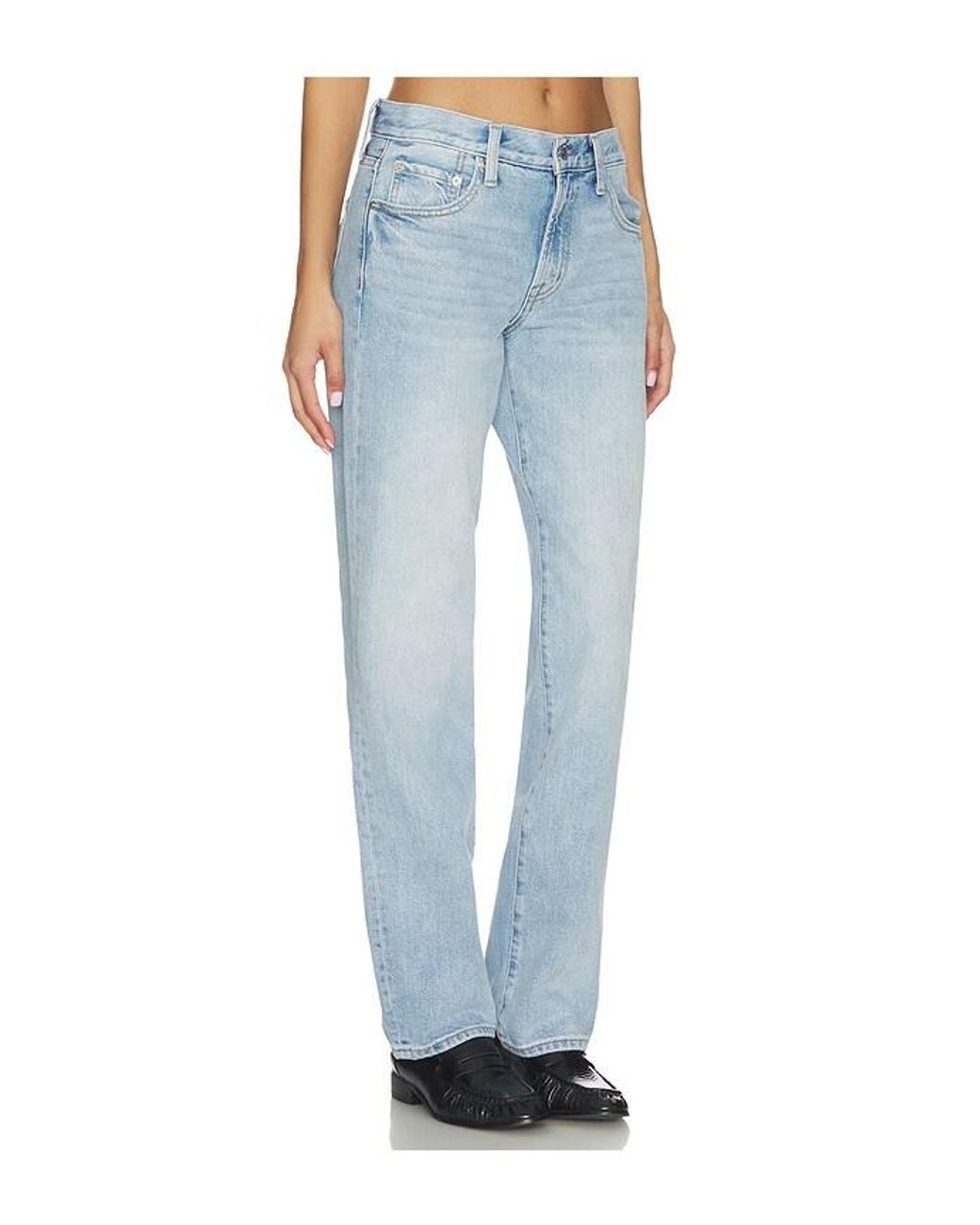 Pistola Blue Issa Mid Rise Relaxed Straight Jeans