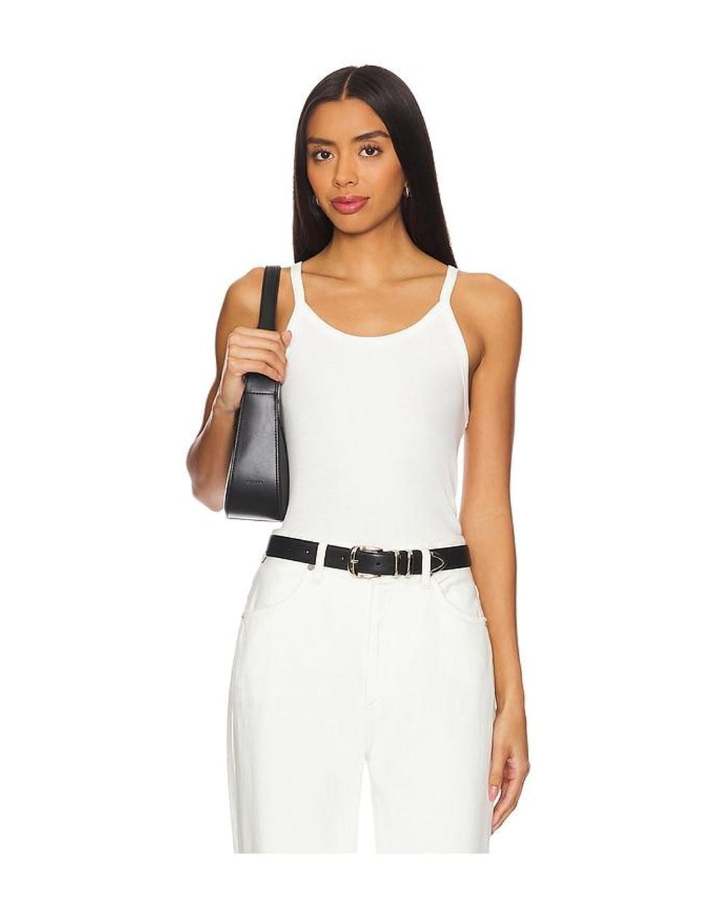ÉTERNE White Rib Tank Top