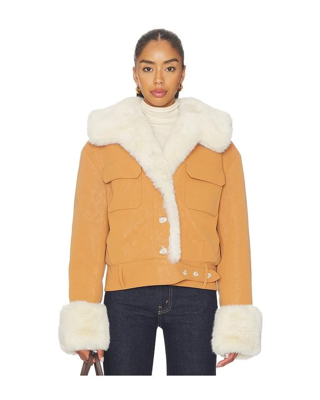 Lovers + Friends Blue James Faux Leather Jacket