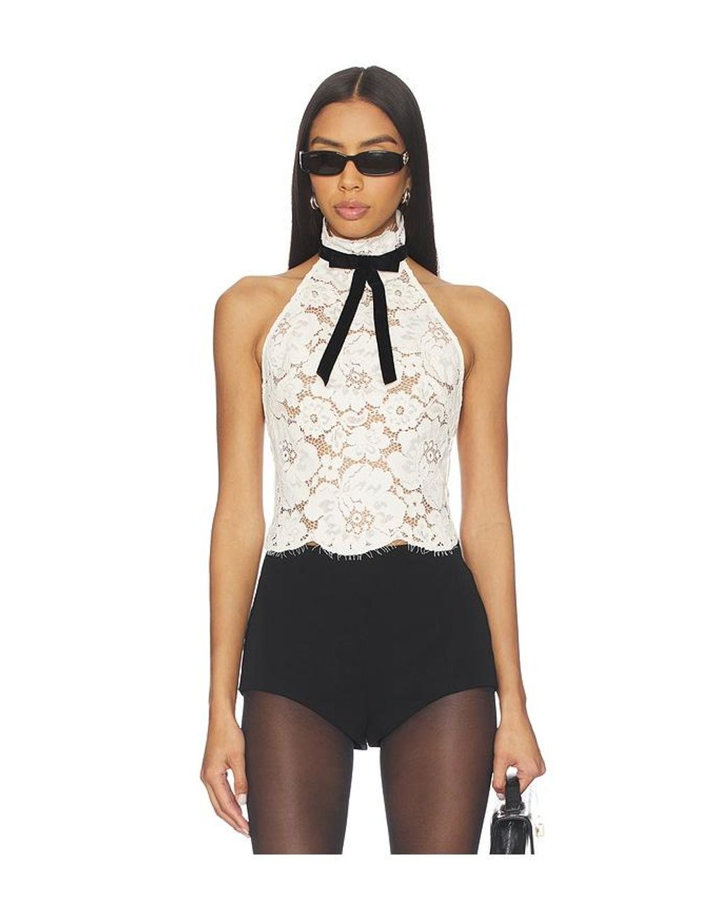 retroféte Blue Ravenna Lace Top