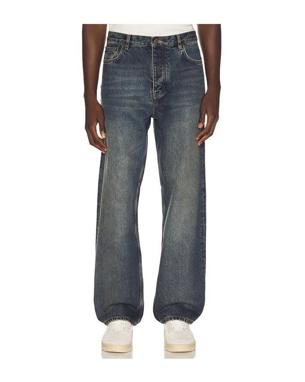 Off-White c/o Virgil Abloh Blue Half Arrow Relaxed Tapered Jeans for men