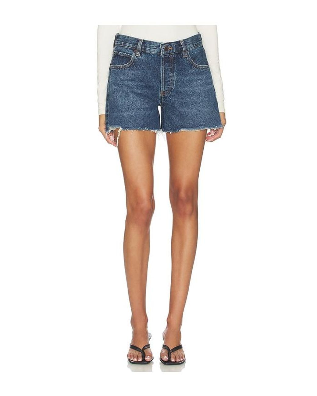 FRAME Blue The Long Hang Short