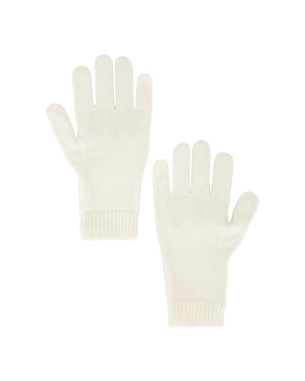 Comme Si White Cashmere Short Gloves