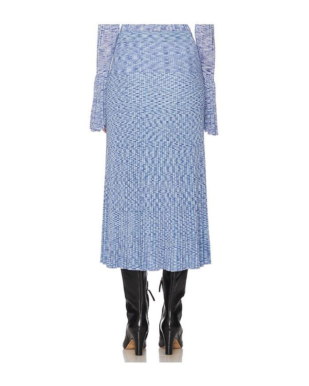 Zimmermann Blue Mouline Midi Skirt