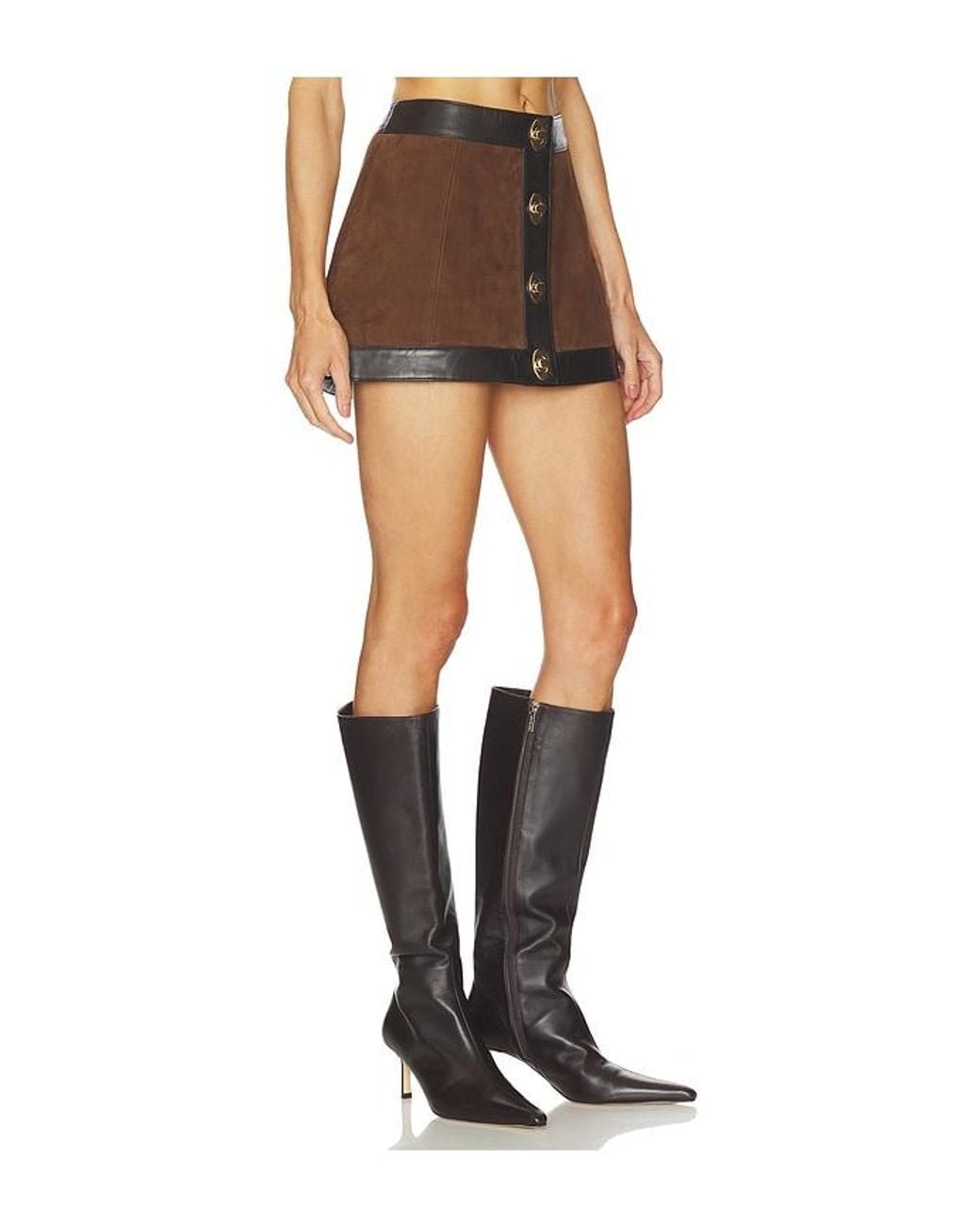 retroféte Multicolor Lisbeth Leather Skirt