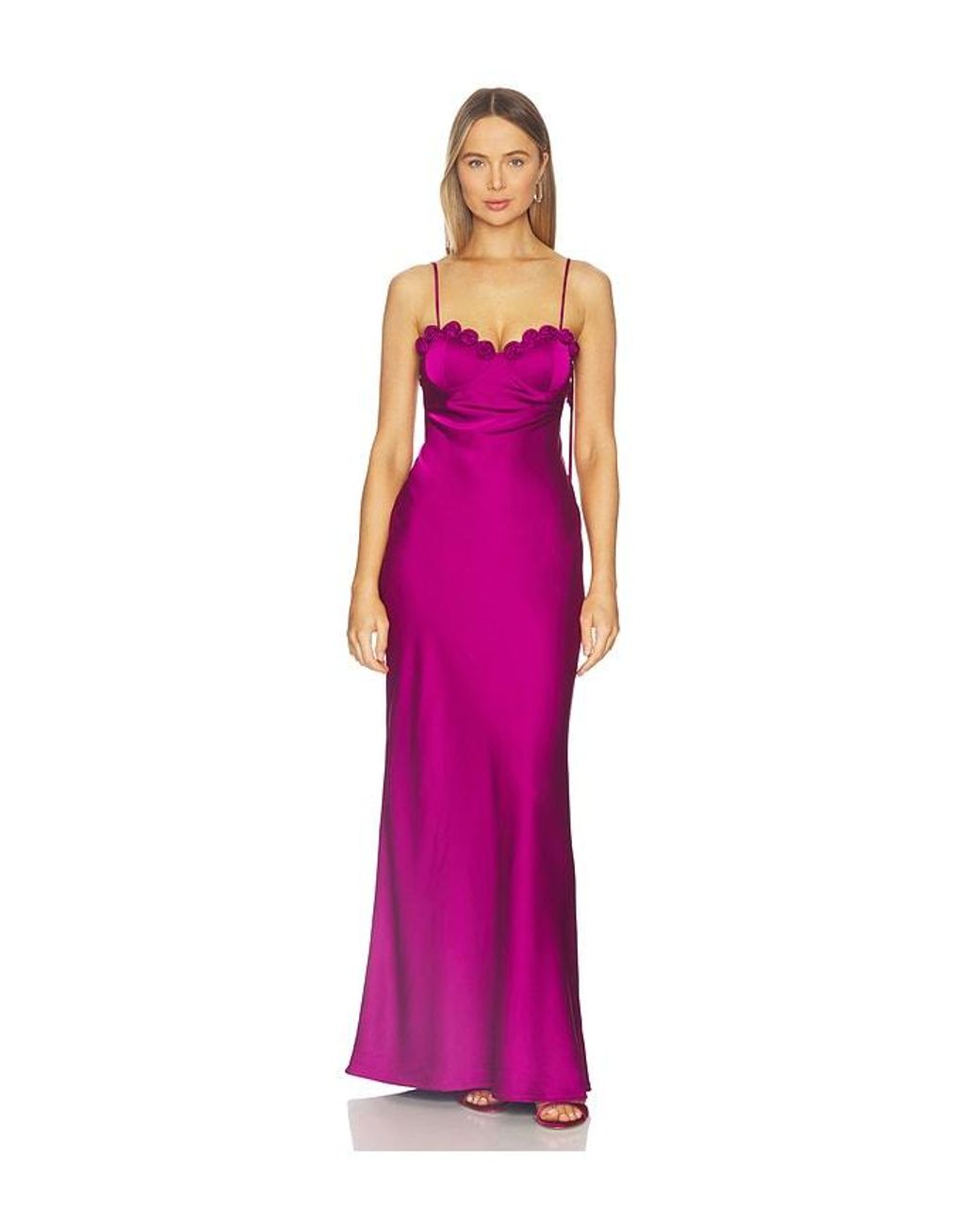 Runaway the Label Pink Lavena Floral Detail Maxi Dress