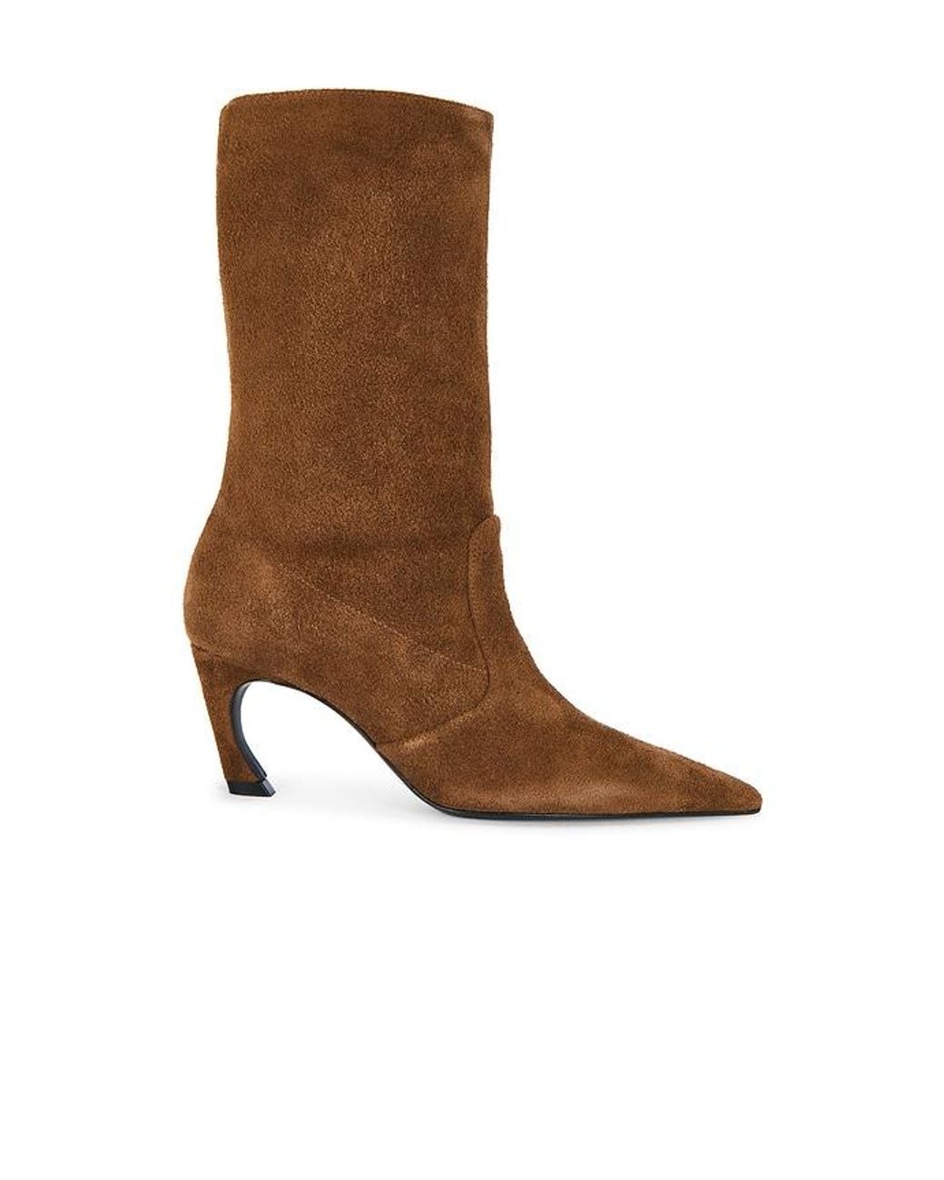 SCHUTZ SHOES Brown Lexi Mid Slouch Bootie