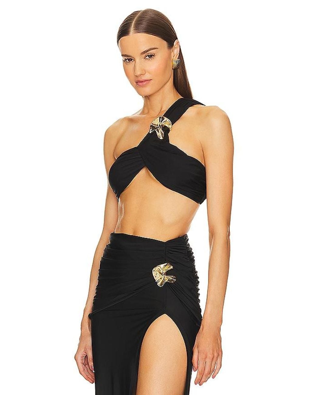 Michael Costello Black X Revolve Magnolia Top