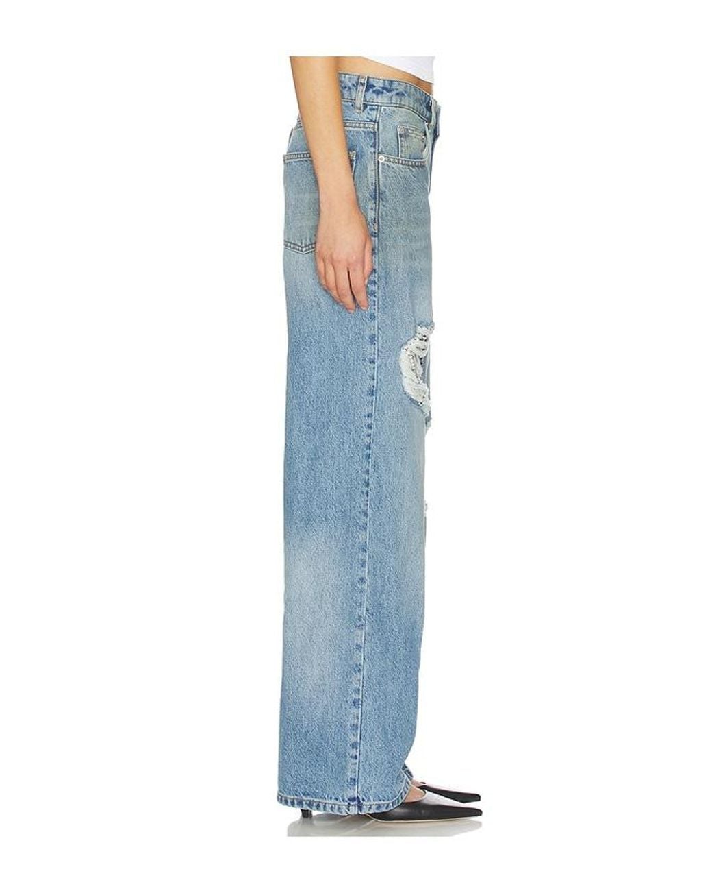 Area Blue Crystal Fray Relaxed Jean