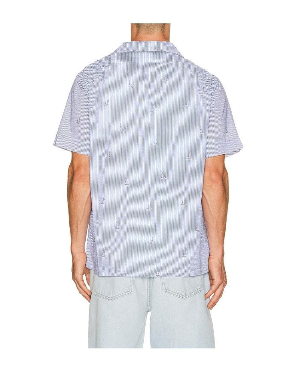 Polo Ralph Lauren White Seersucker Sailboat Print Andy Camp Shirt for men