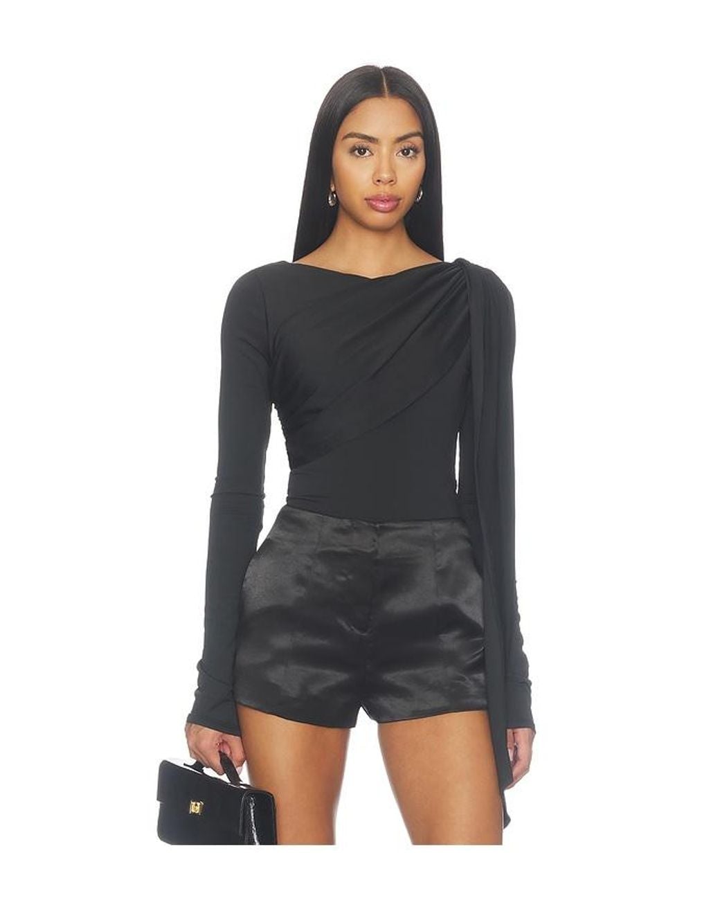 superdown Black Valeria Drape Top