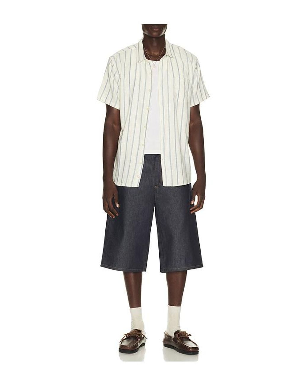 Marine Layer White Classic Stretch Selvage Shirt for men