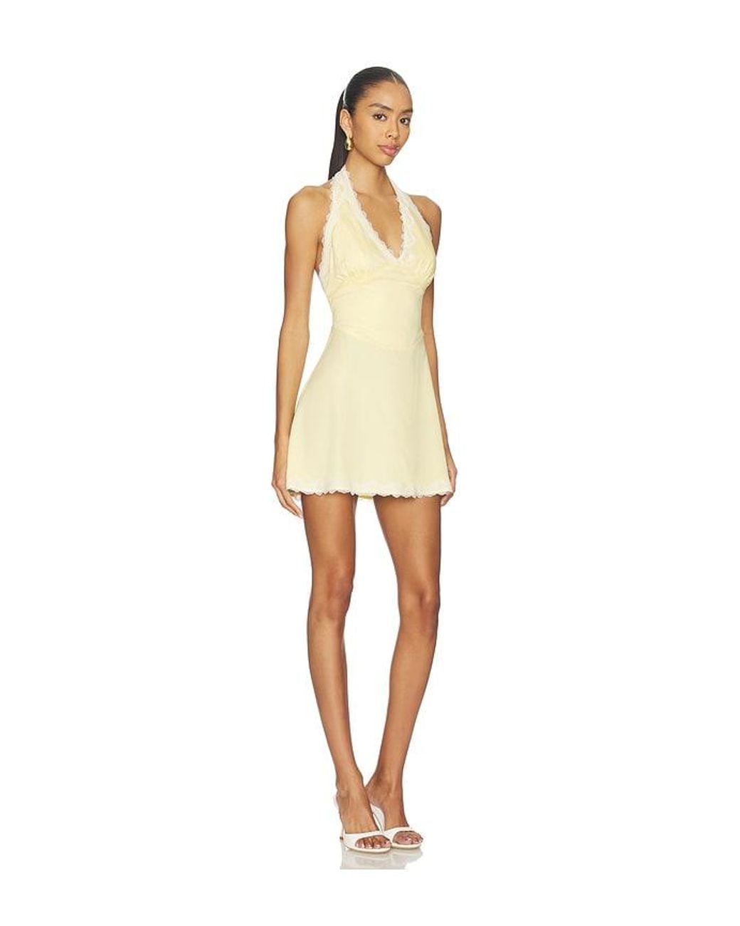 Frankie's Bikinis Natural Audrey Satin Dress