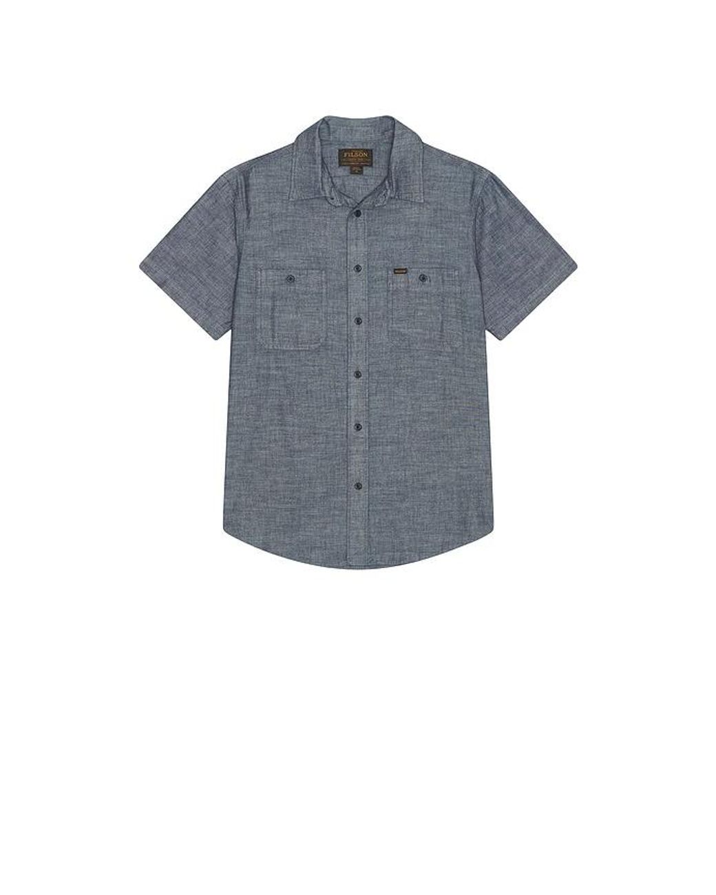 Filson Blue Embroidered Chambray Shirt for men