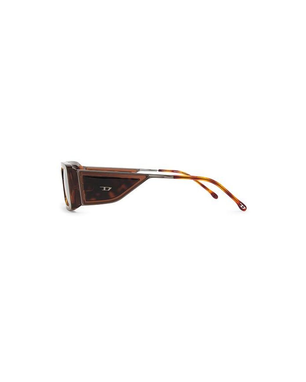 DIESEL Brown Rectangle Sunglasses for men