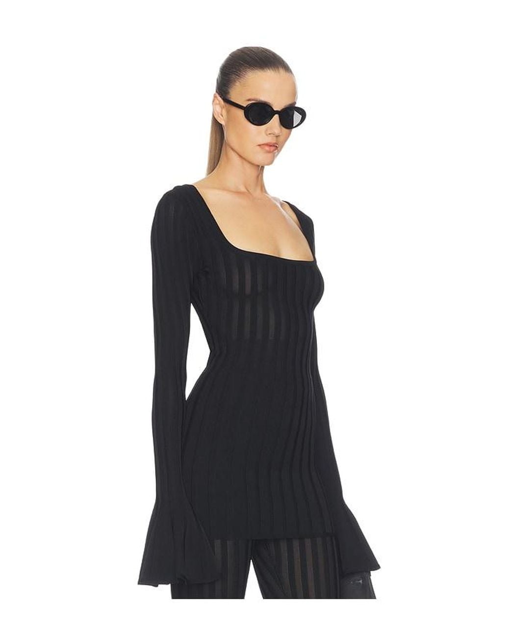 Helsa Black Kayleigh Flared Tunic