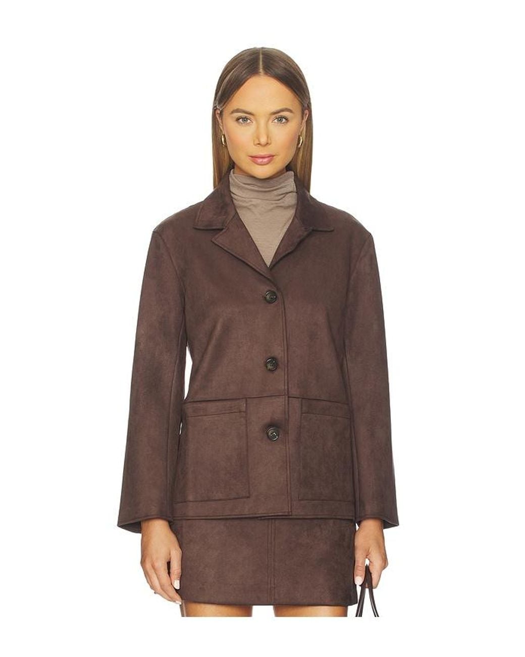 Elodie the Label Brown Elodie Hayes Faux Suede Jacket