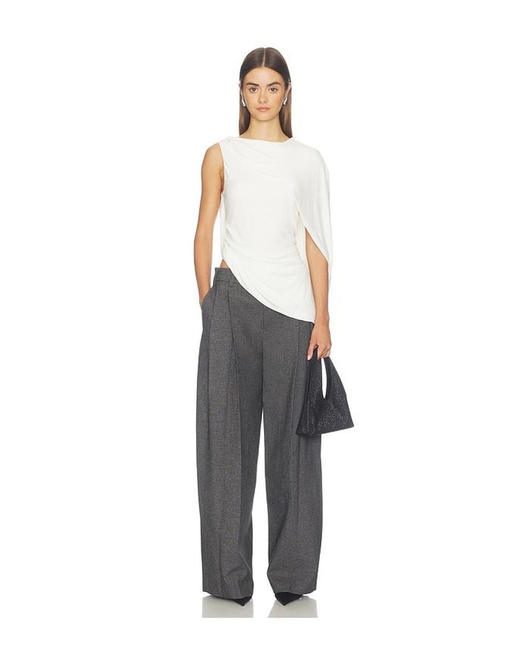 Alexander Wang Black Mid-Rise Tailored Pant With Hard Crease