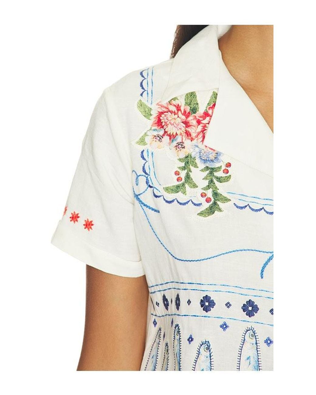 Agua Bendita White Vittoria Basket Top