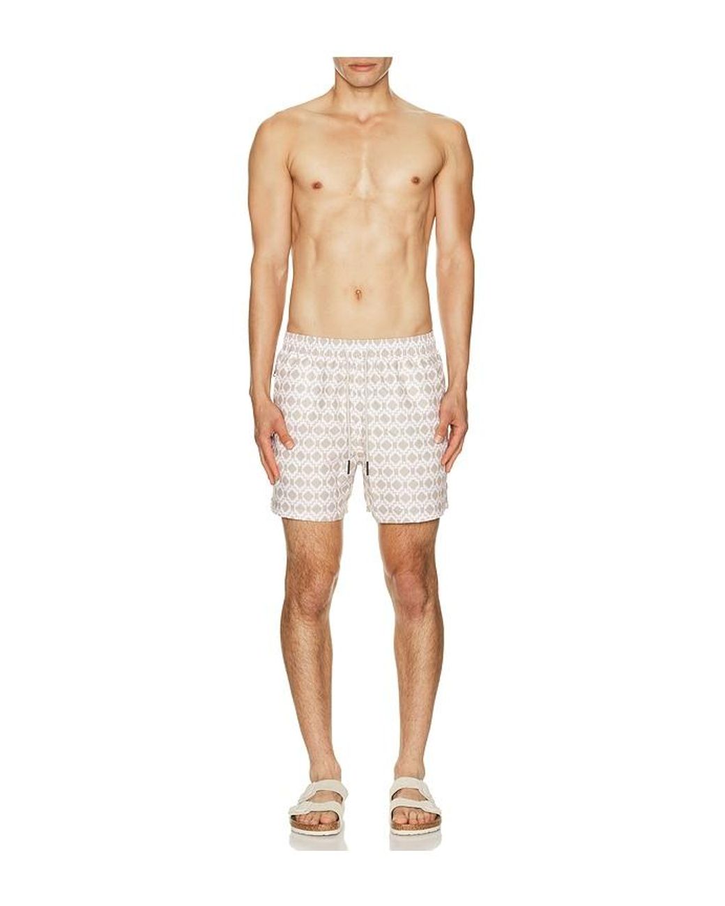 Oas White Mitu Swim Shorts for men