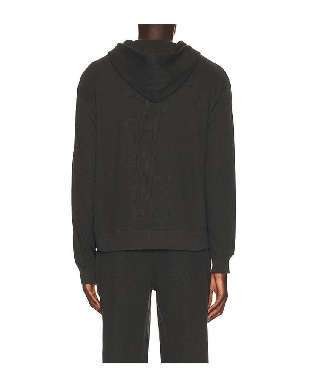 Museum of Peace & Quiet Black Wordmark Waffle Hoodie for men