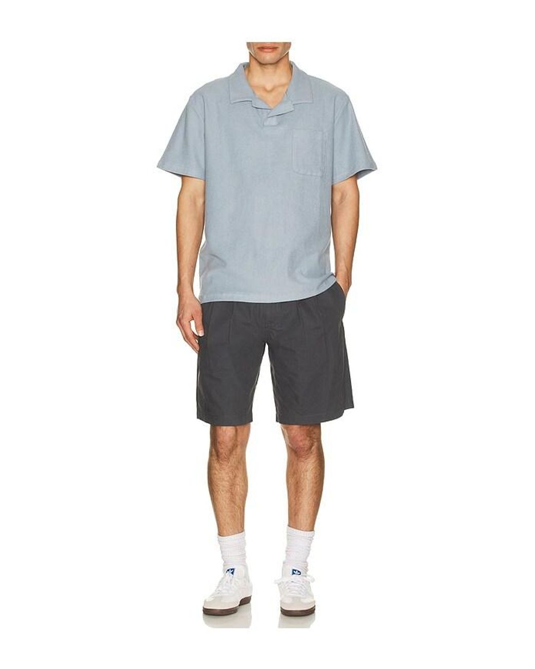 メンズ Rhythm Pleated ショートパンツ Blue