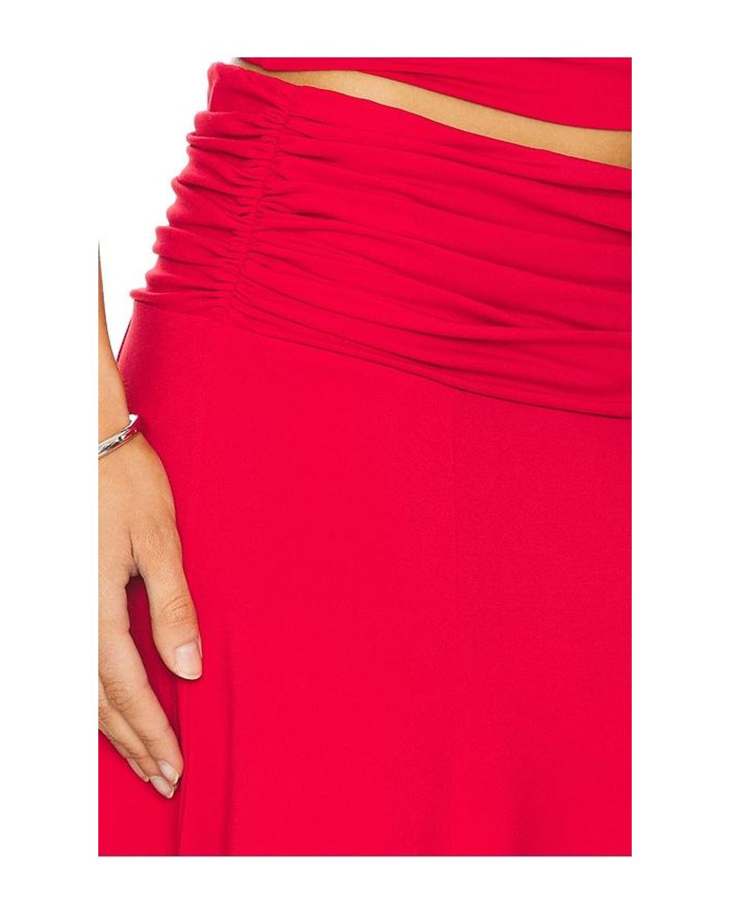 GUIZIO Red Soffiano Skirt