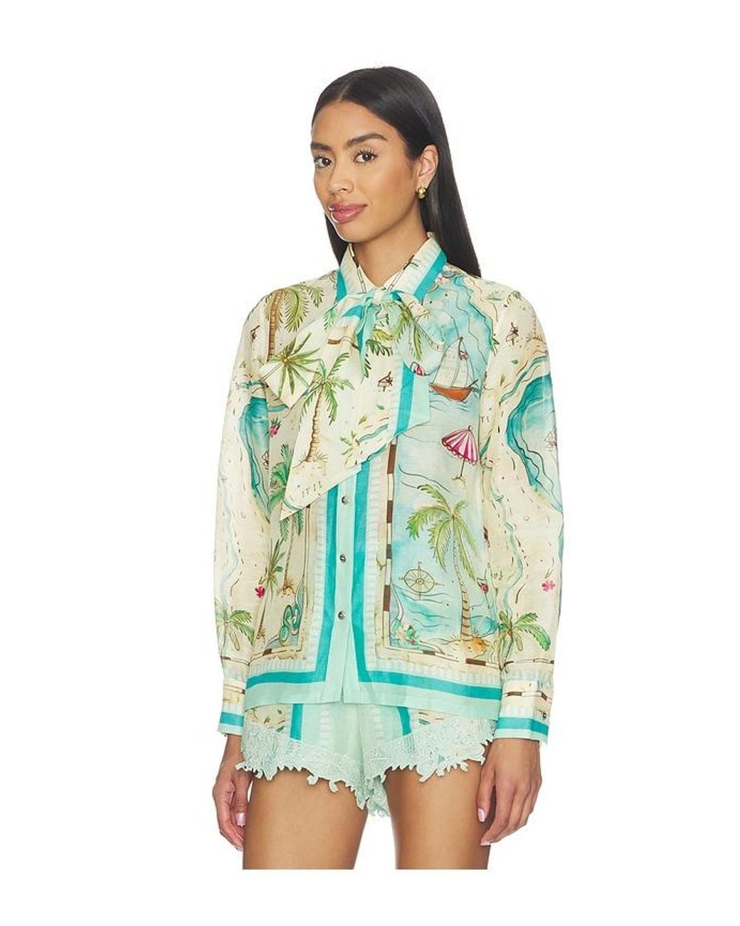 Blusa Peacock Short And Blouse En Color Mint, Talla (También En M, S, Xs) FALGUNI SHANE PEACOCK de color Blue