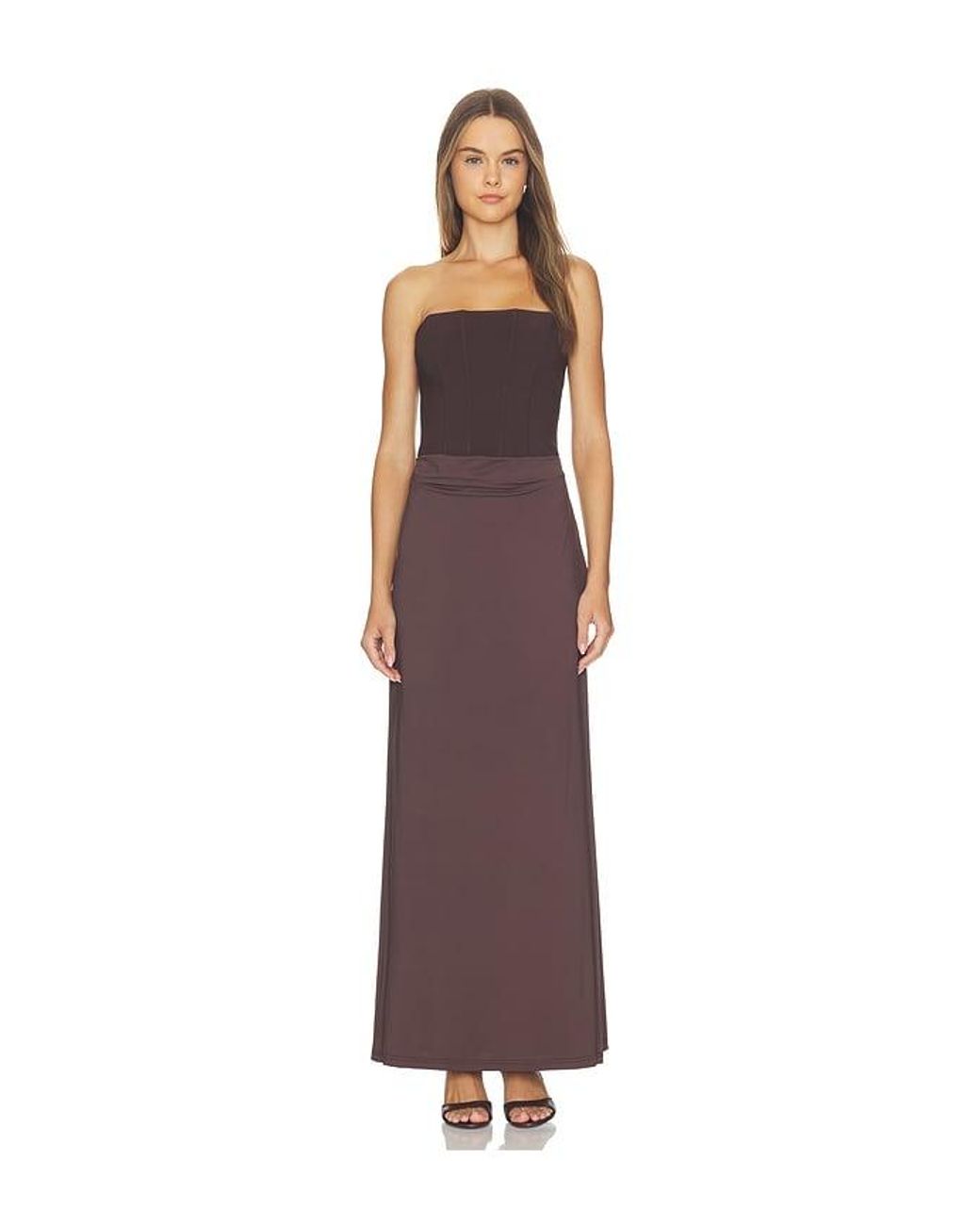Runaway the Label Purple Taleah Strapless Corset Maxi Dress