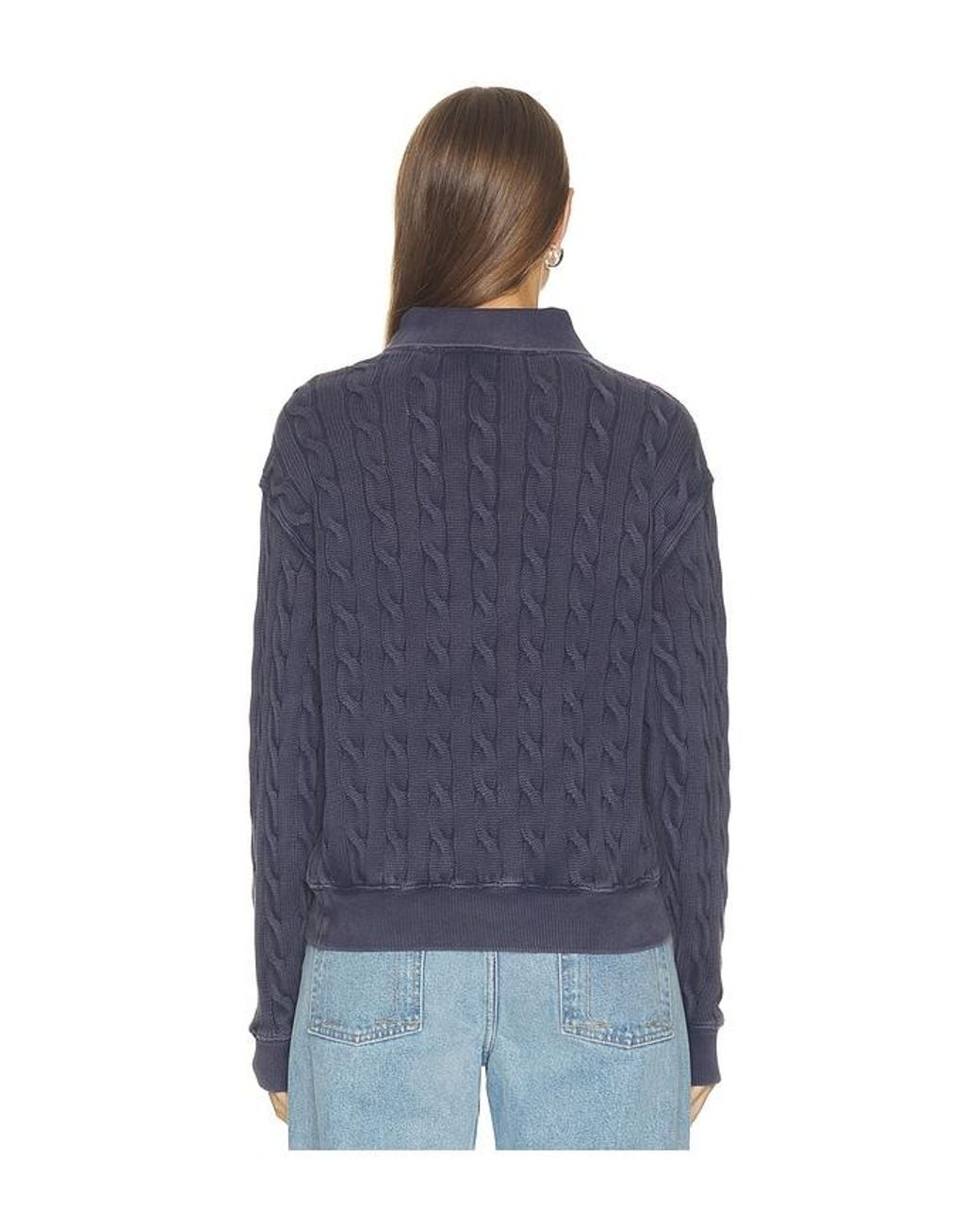 Polo Ralph Lauren Blue Cotton Long Sleeve Polo Knit Collar Polo